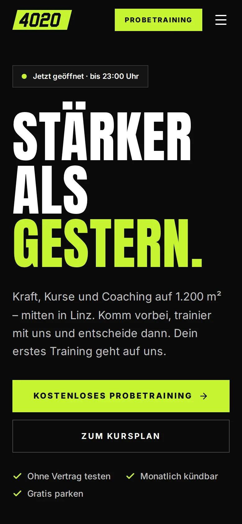 Demo-Website 4020 Athletics am Smartphone